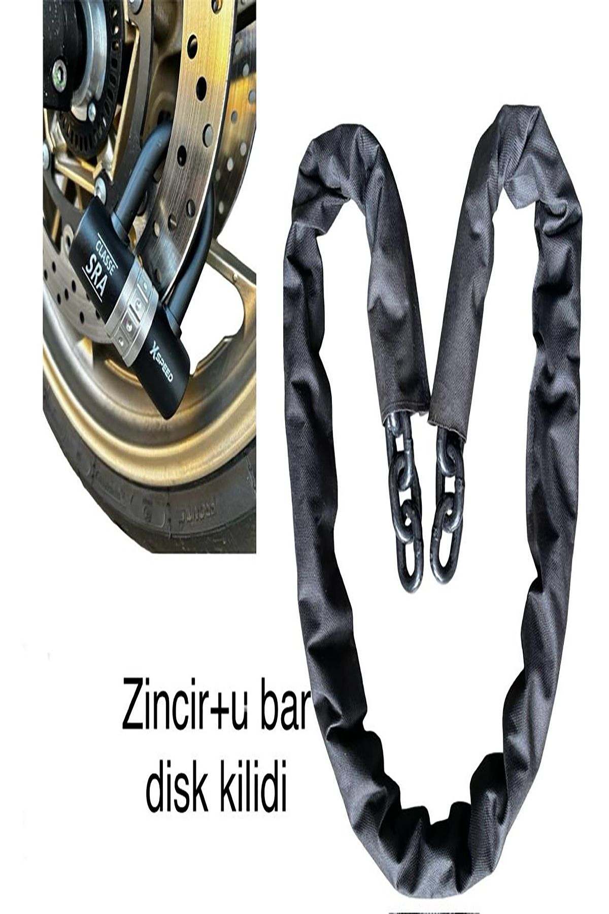 Motorsiklet Zincir G80 10 mm Kalınlık 1 Metre Motosiklet Scooter Zincir Kilit U Bar disk kilidi