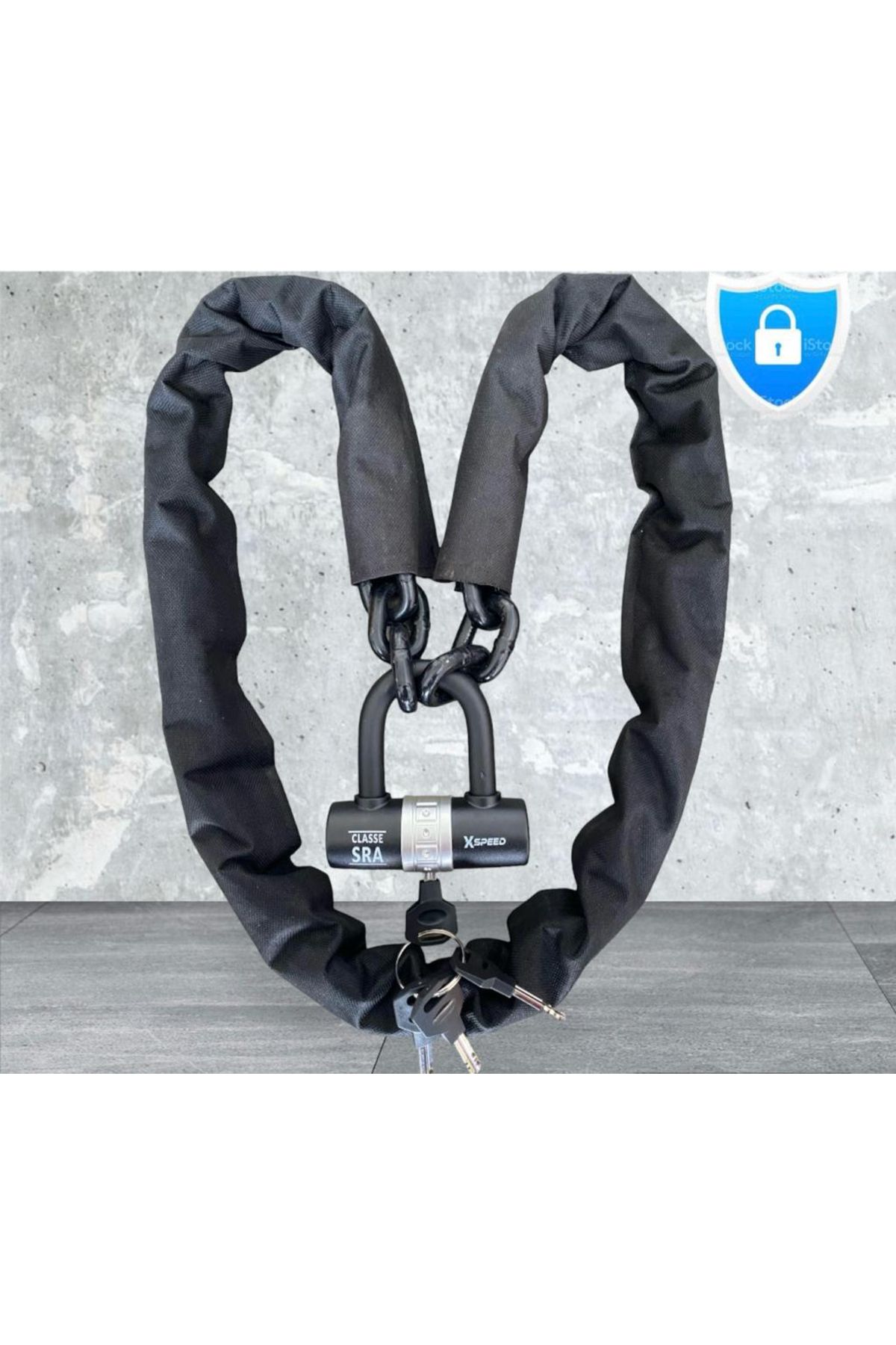 motorsiklet 3 Metre 10 Mm Kalınlık Motosiklet Zincir Kilit Disk Kilidi Çelik U Bar Kilidi kılıflı