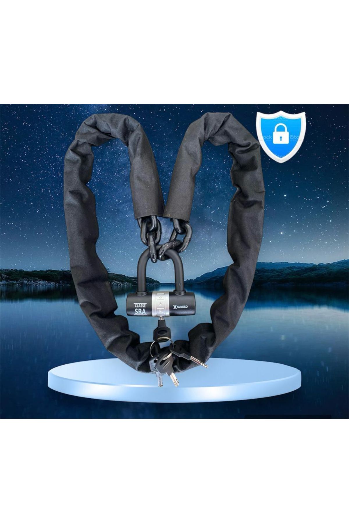 motorsiklet 3 Metre 10 Mm Kalınlık Motosiklet Zincir Kilit Disk Kilit Çelik U Bar Kilidi kılıflı