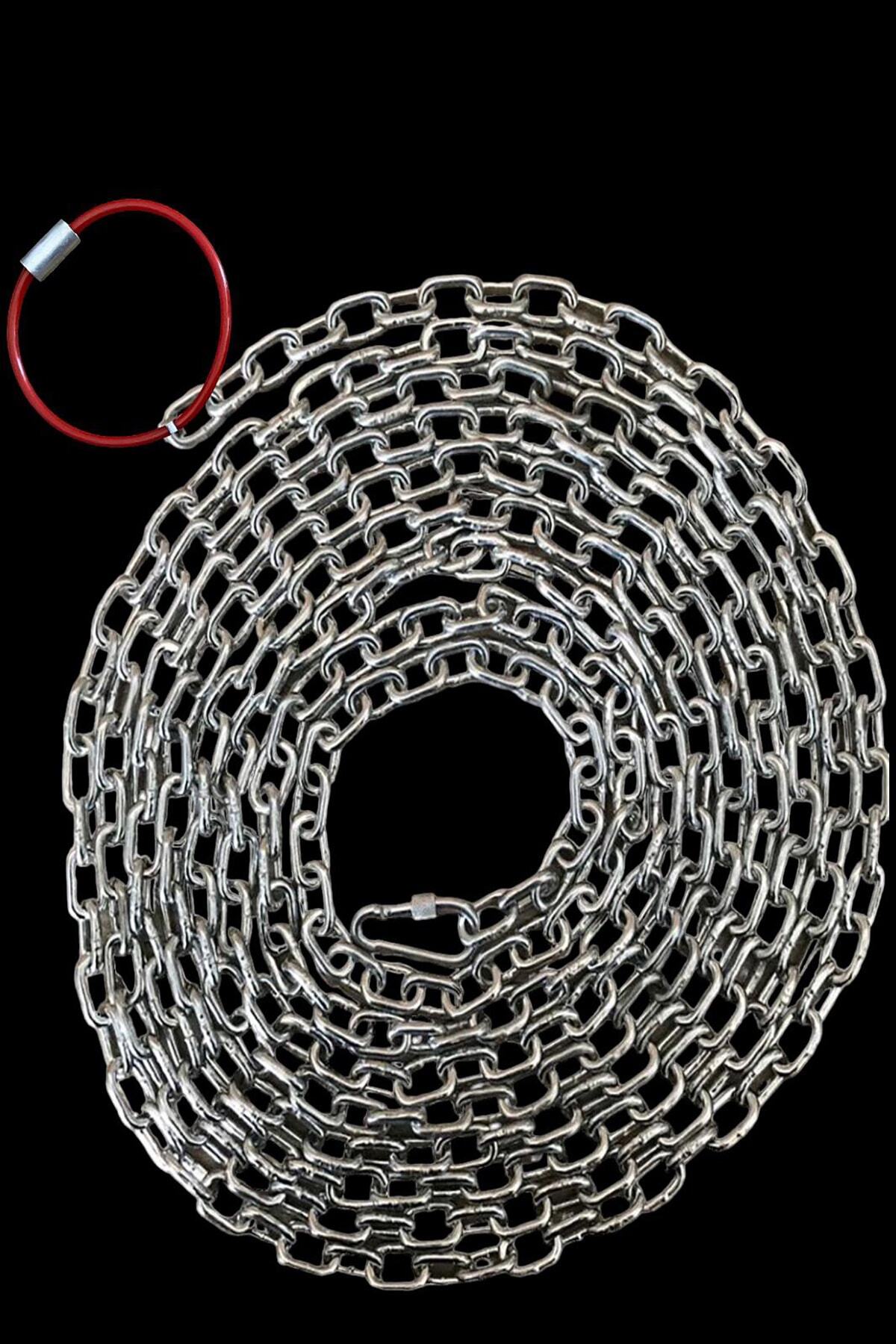 Köpek Bağlama Zinciri Mm 3 Metre Vidalı Karabina(85 KG) Çelik Presli