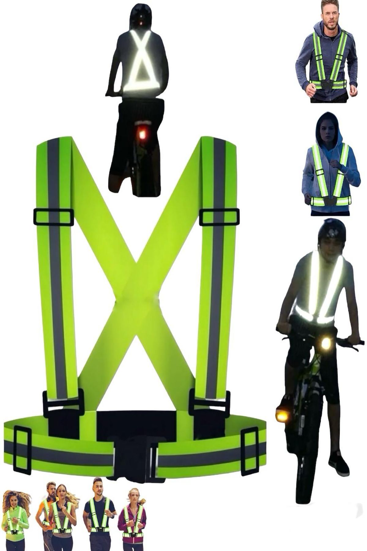Reflektörlü Yelek - Motosiklet, Bisiklet Ve Scooter Gece Görüş (Yeni Yasaya Uygun)
