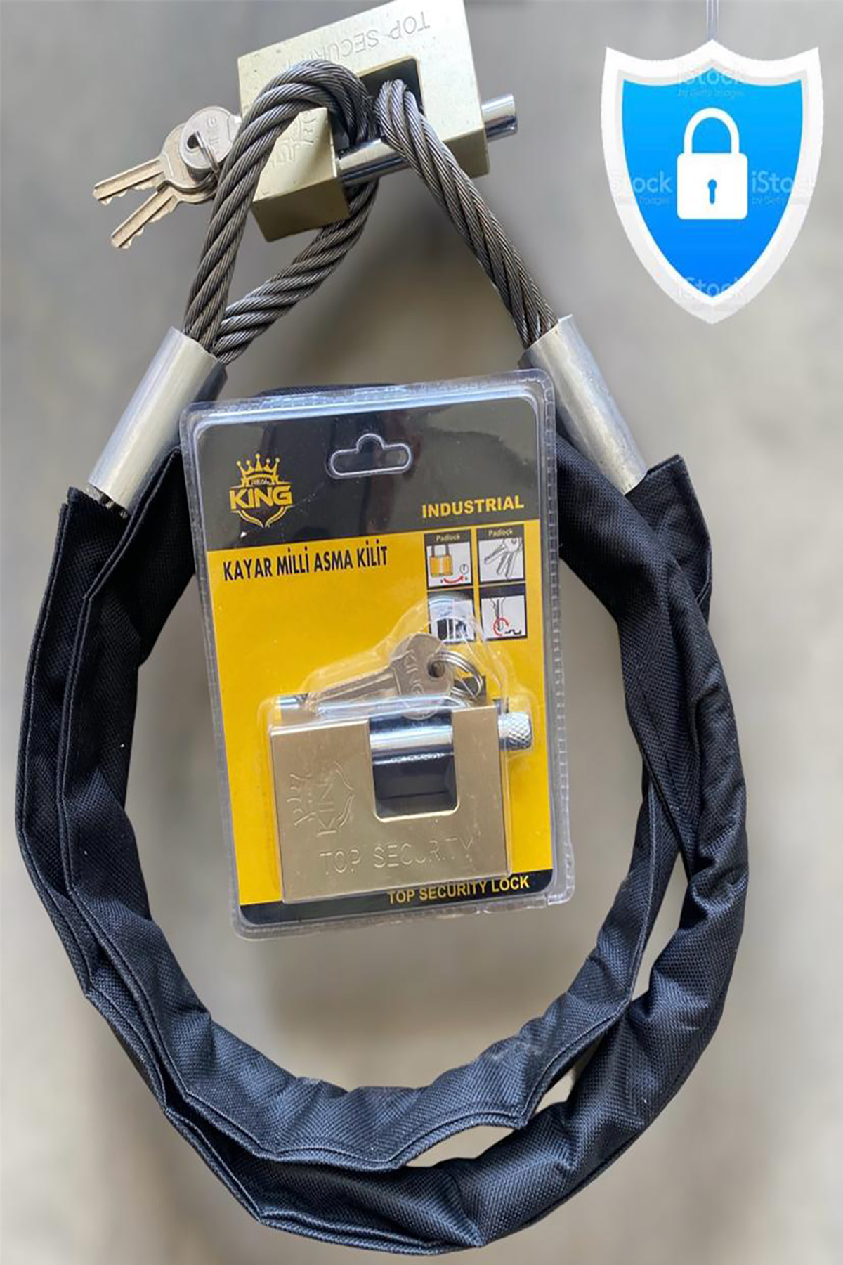 motorsiklet bisiklet 3 metre 16 mm Kesilmez Çelik Halat  Bağlama Halat Zincir kılıflı