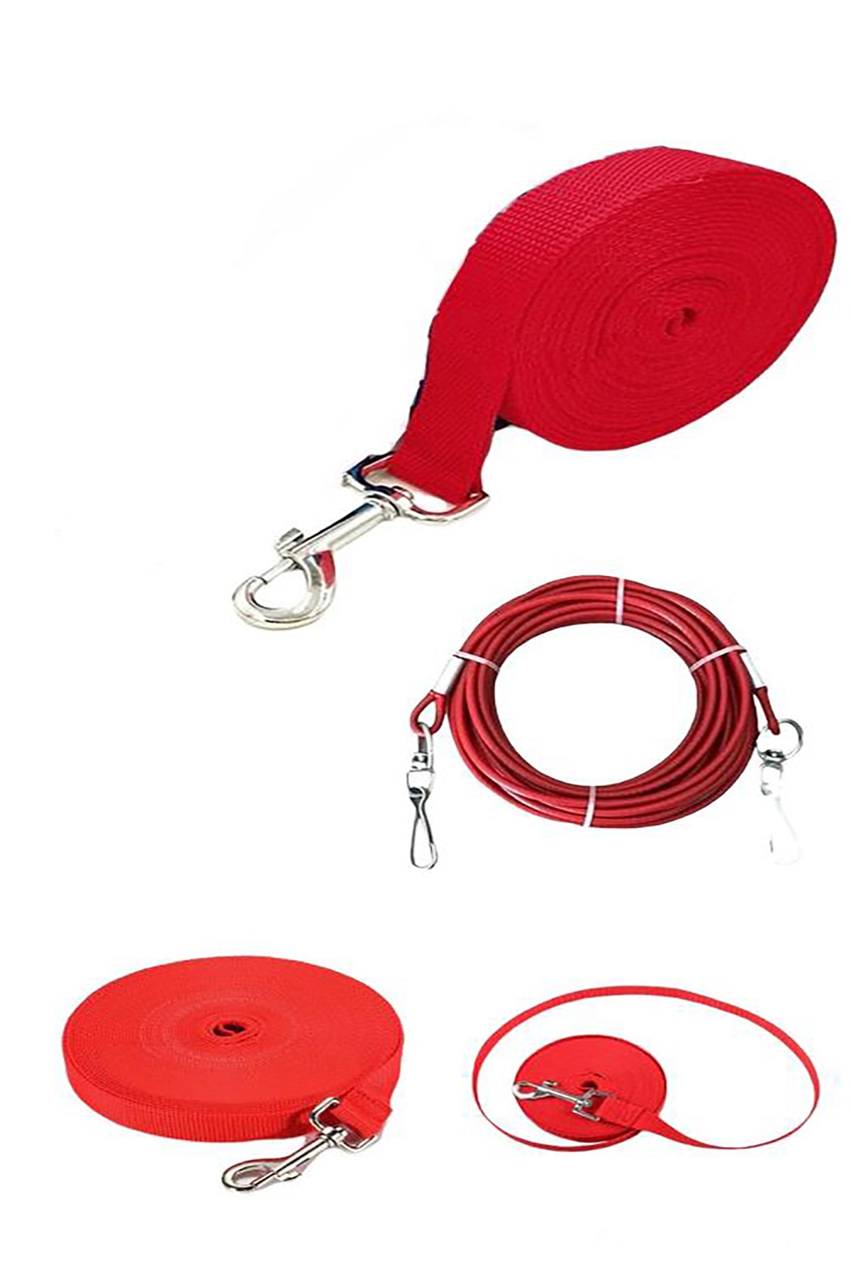 10 Metre Köpek Gezdirme Tasması Sevk Kayışı +1 Metre Çelik Köpek Gezdirme Halatııııııı