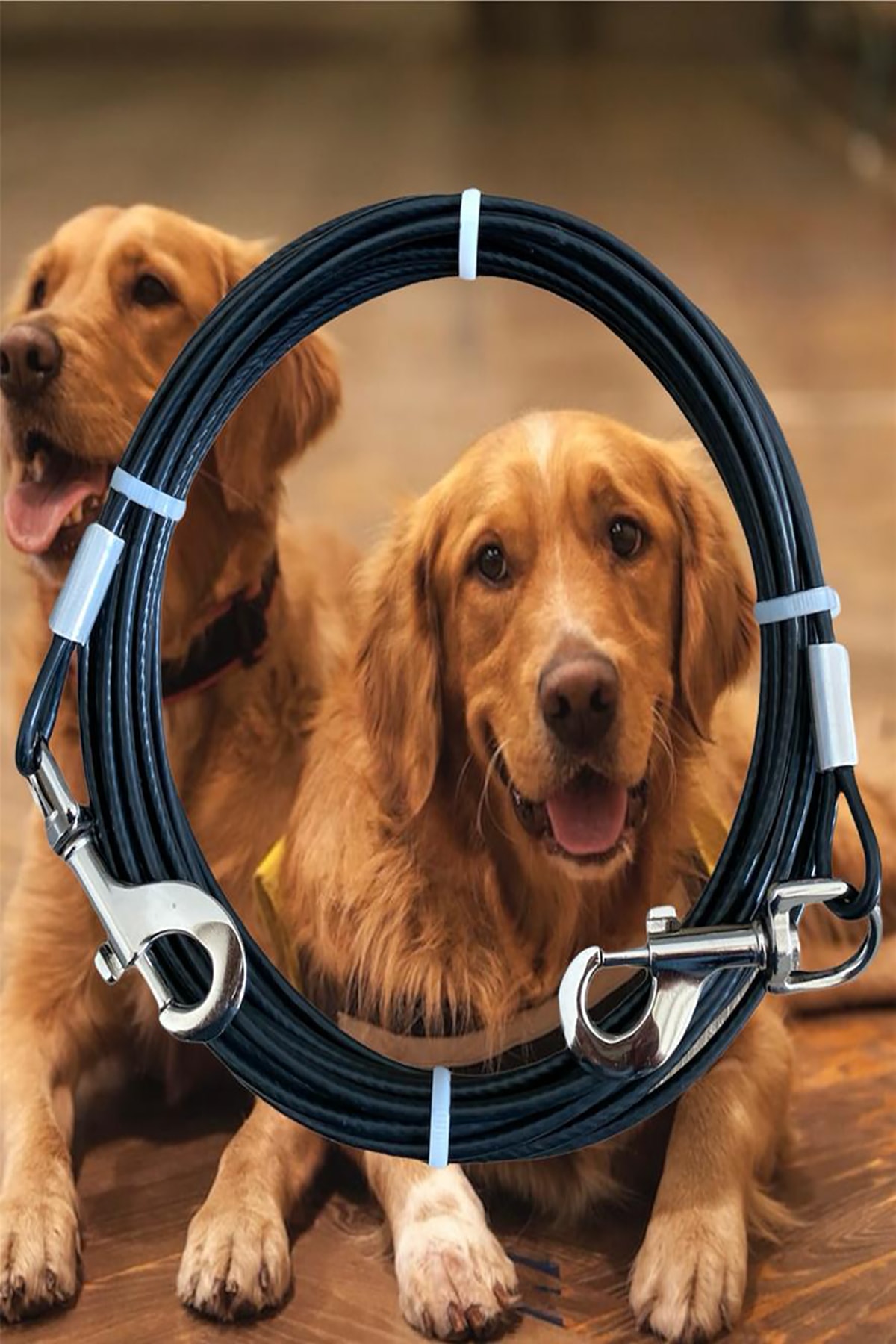 6 Mm 6 Metre Köpek Bahçe Bağlama Halatı Siyah Çelik