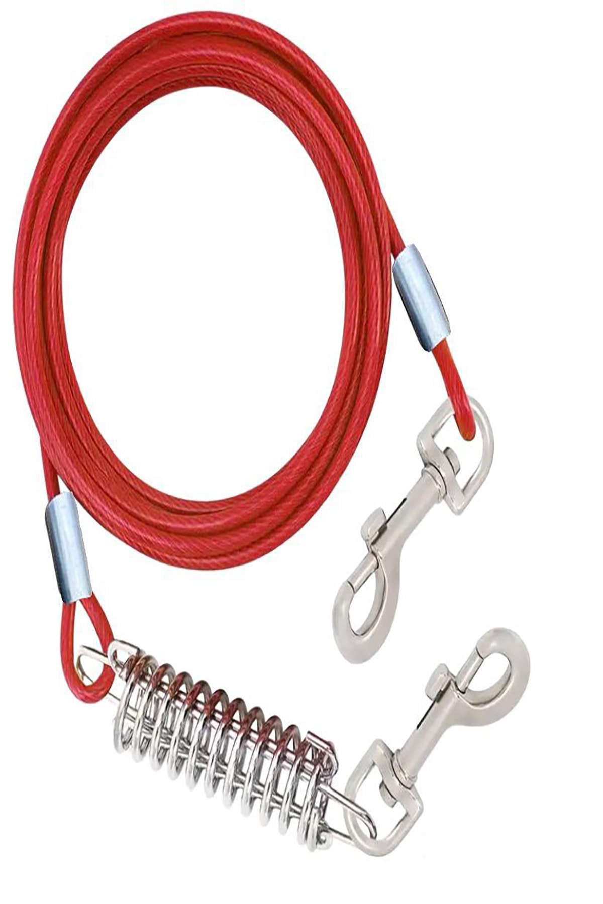 Mm 6 Metre Yaylı Köpek Bahçe Bağlama Halatı Kırmızı Renk