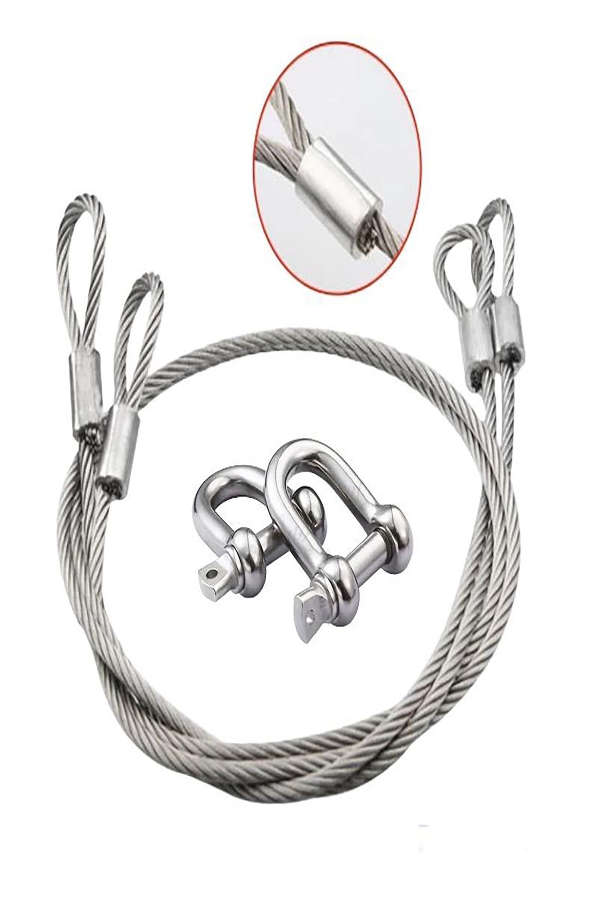 Oto Araç Çekme Halatı 7 Metre Çelik 7 Ton Izoleli