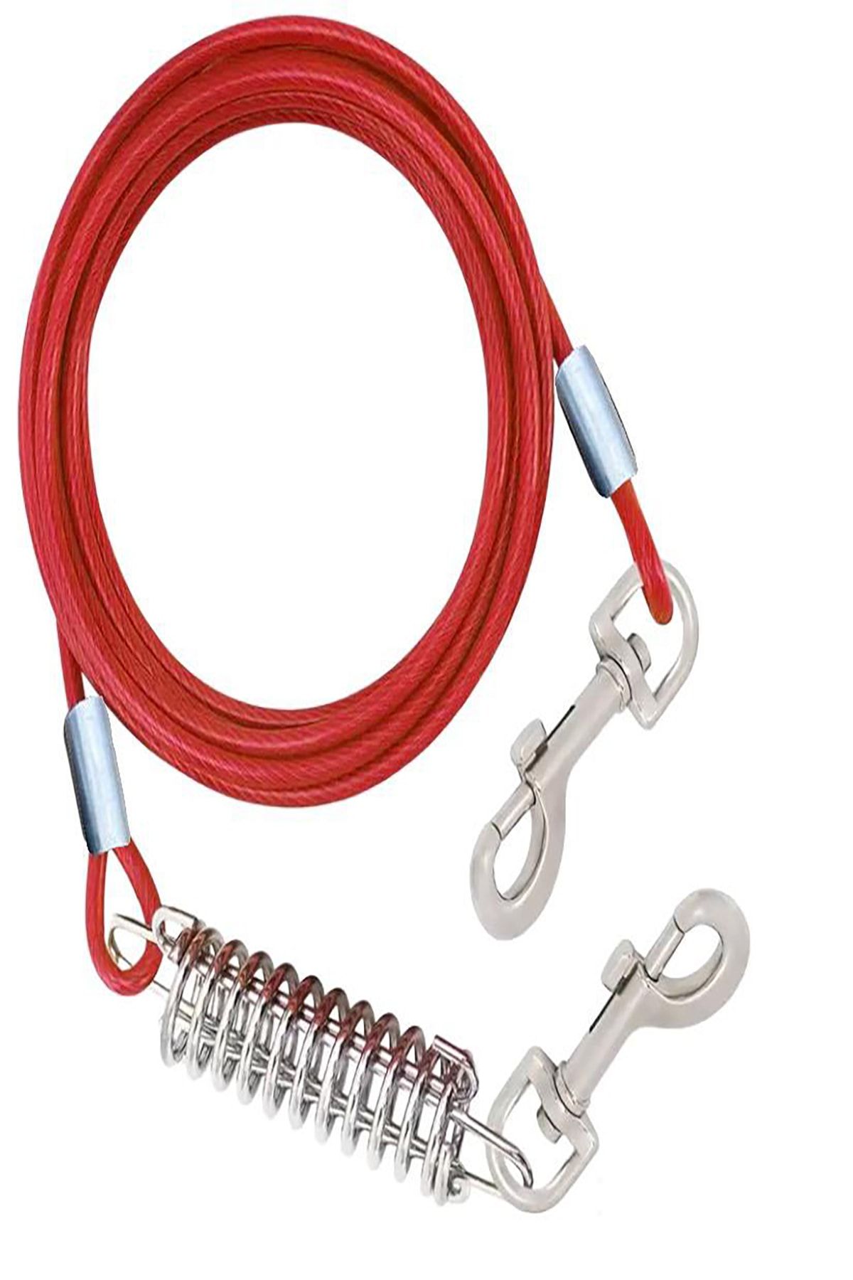 Mm 20 Metre Yaylı Köpek Bahçe Bağlama Halatı Kırmızı Renk