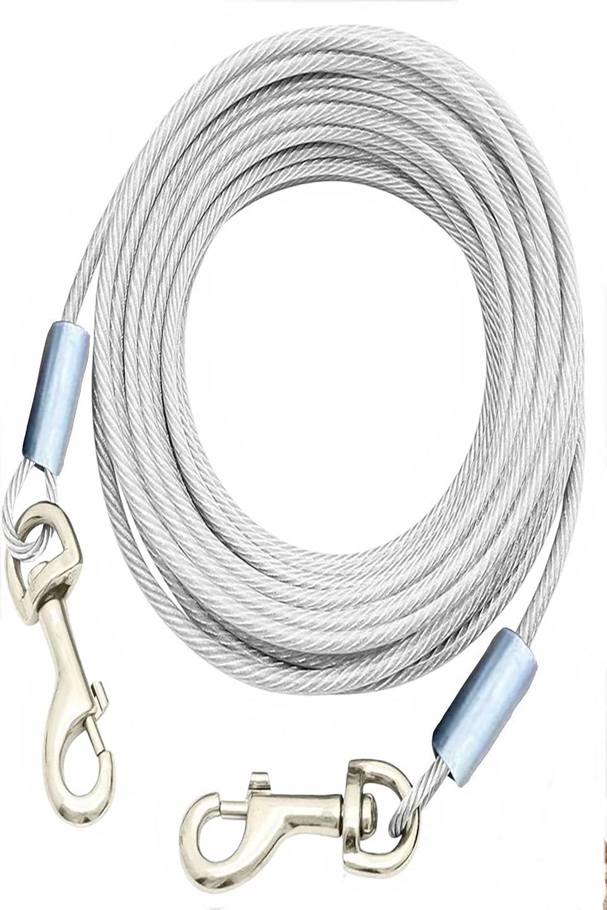 Mm 25 Metre + 2 Vidalı Karabina Köpek Bahçe Bağlama Gezdirme Halatı Şefaf Renk (90 Kg)