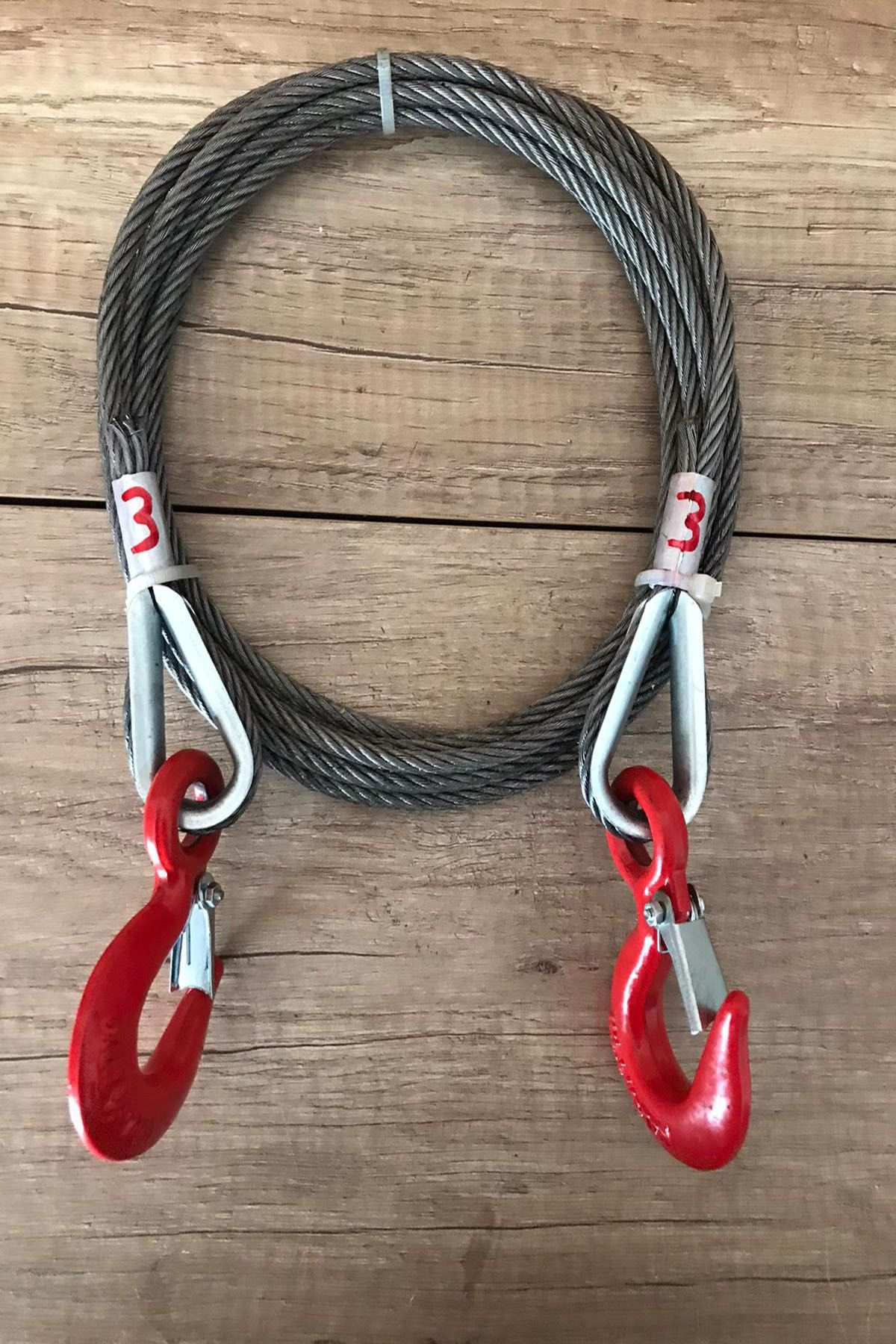 6 Mm Kalınlıkta 3 Metre 3 Tona Kadar Çekebilen Çelik Çekme Çeki Halatı