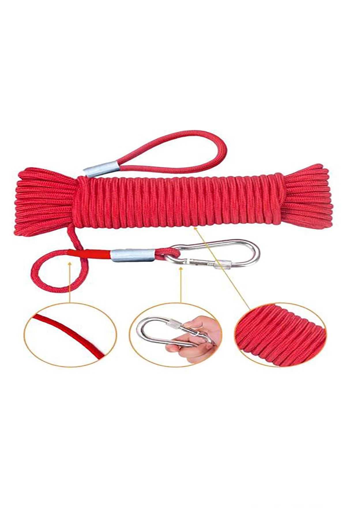 Çelik Presli 30 Metre Köpek Bahçe Bağlama Gezdirme Kayışı Sevk Kayışı Vidalı Karabina(80 Kg)