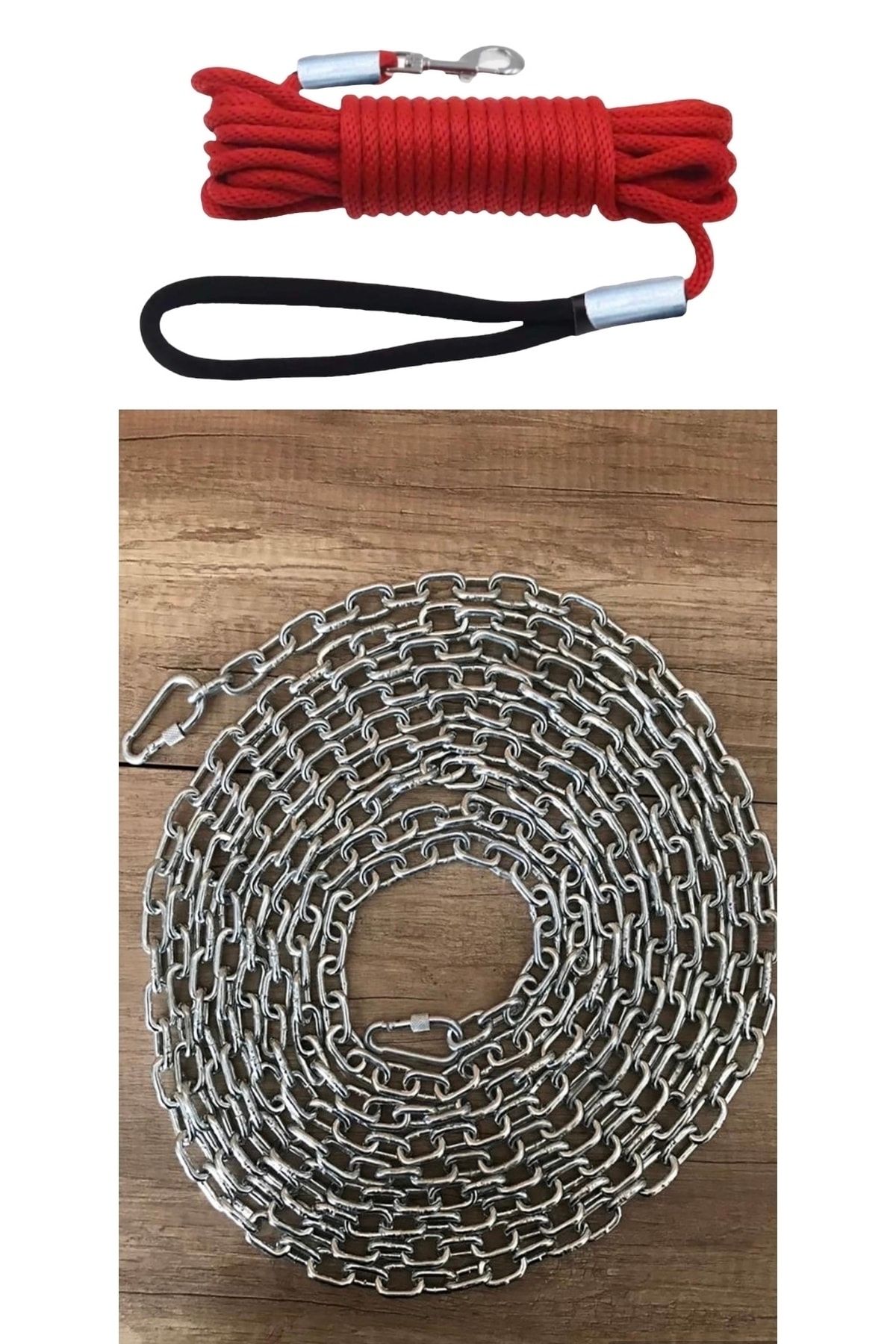 Köpek Bağlama Zinciri Mm 3 Metre (90 KG) 1 Metre Gezdirme Kayışı