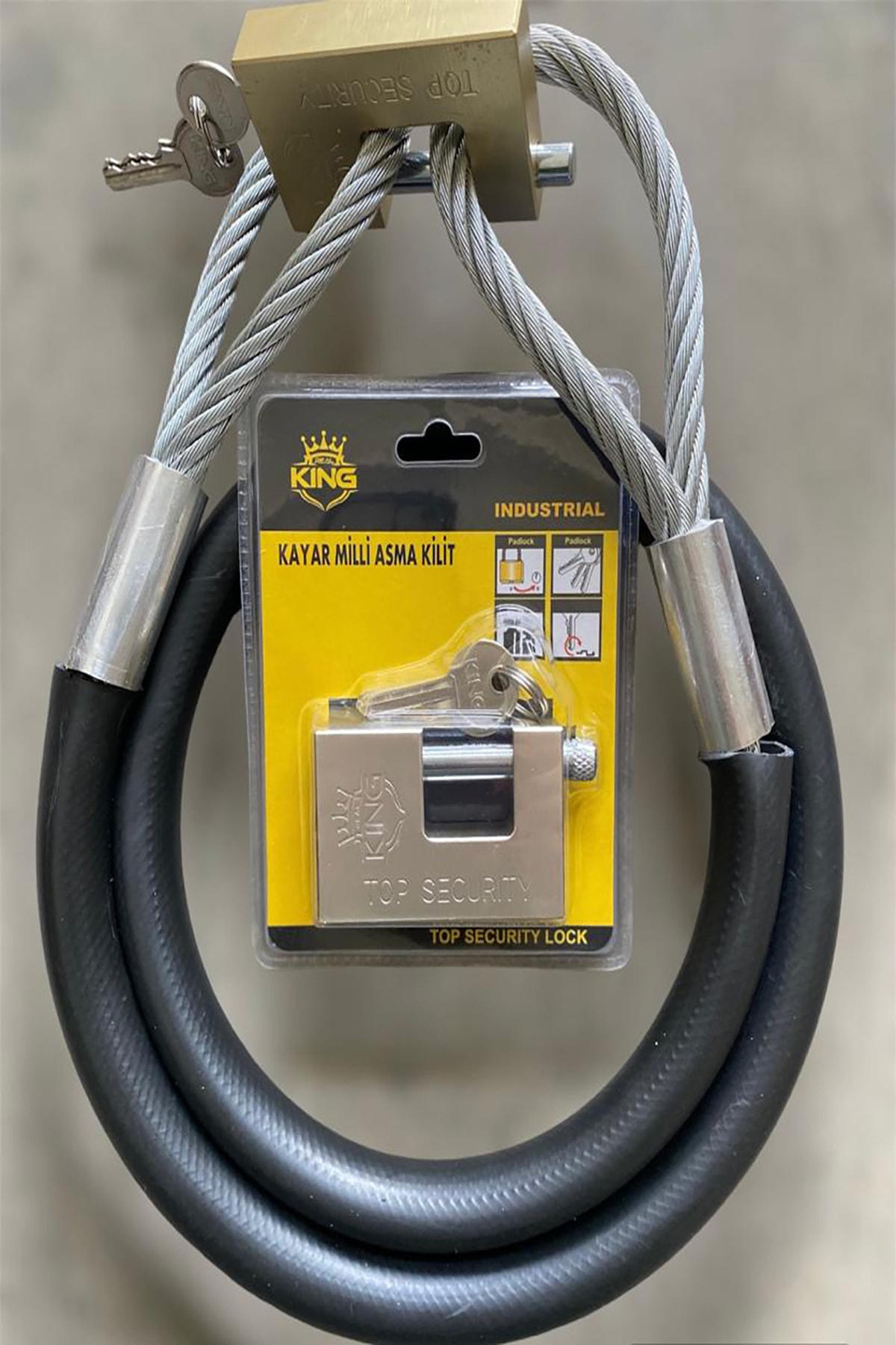 motorsiklet 1,4 metre 12 mm Kesilmez Çelik Halat Motorsiklet Bağlama Halatı Motorsiklet kilidi