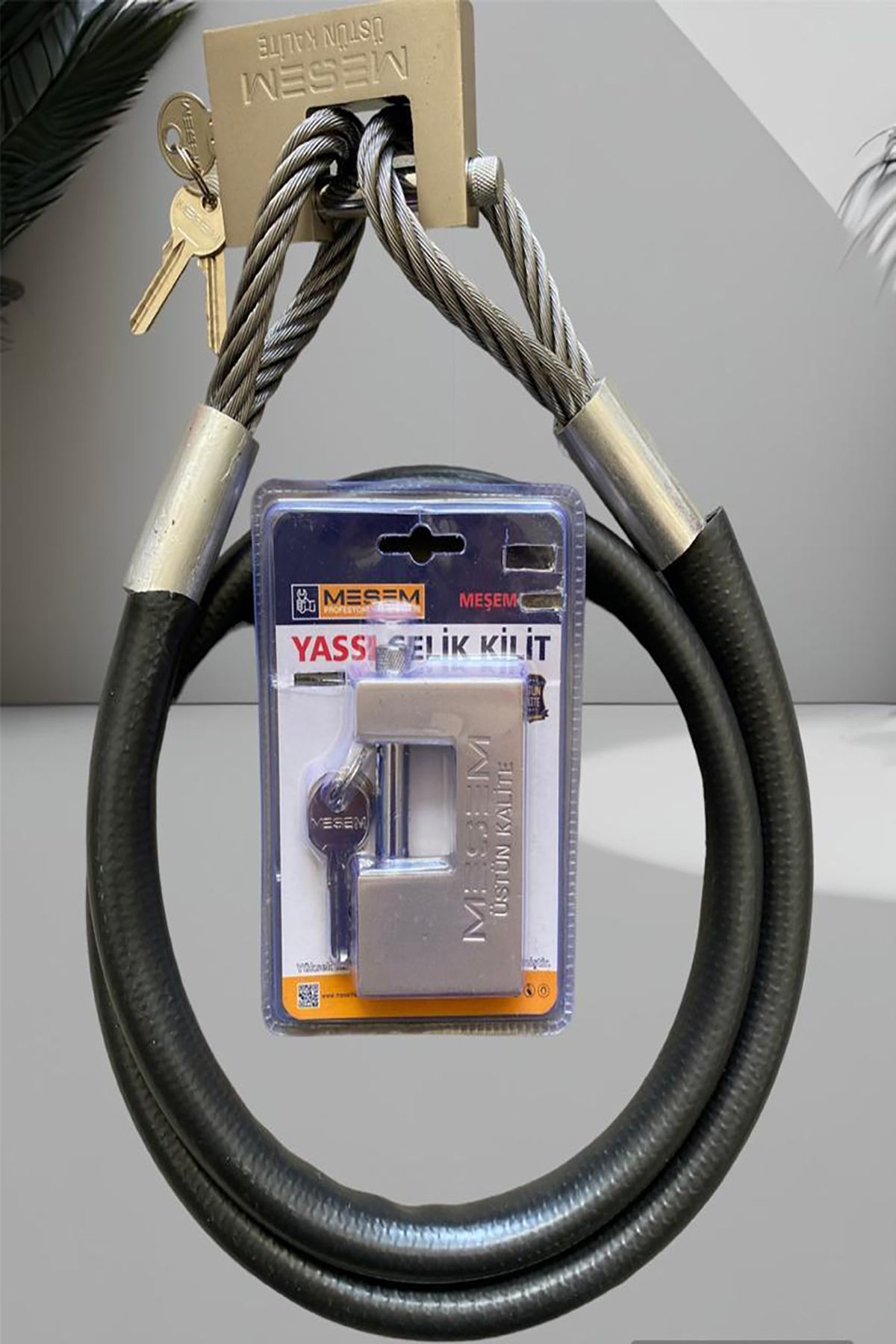 motorsiklet 1,1 metre 14 mm Kesilmez Çelik Halat Motorsiklet Bağlama Halatı Motosiklet çelik kilit